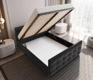 Manželská postel 180 cm Billie (tmavě šedá) (s roštem a úložným prostorem). 1046834