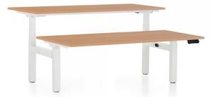 Výškově nastavitelný stůl OfficeTech Dual, 180 x 80 cm, bílá podnož