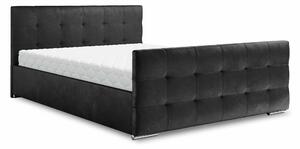 Manželská postel 140 cm Billie (černá) (s roštem a úložným prostorem). 1046815