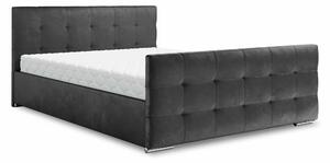 Manželská postel 160 cm Billie (tmavě šedá) (s roštem a úložným prostorem). 1046825