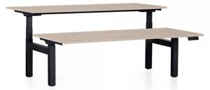 Výškově nastavitelný stůl OfficeTech Dual, 200 x 80 cm, černá podnož