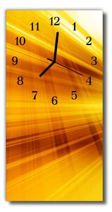 Skleněné hodiny vertikální  Žlutá vlna 30x60 cm