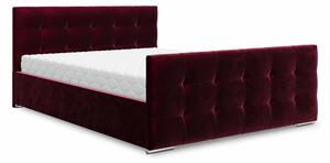 Manželská postel 140 cm Billie (bordó) (s roštem a úložným prostorem). 1046819