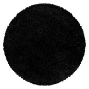 Chlupatý kusový koberec Sydney Shaggy 3000 black kruh | Černá Typ: kulatý 200x200 cm