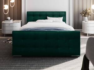Manželská postel 140 cm Billie (tmavě zelená) (s roštem a úložným prostorem). 1046820