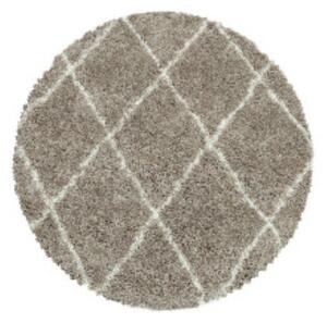Chlupatý kusový koberec Alvor Shaggy 3401 beige kruh | Béžová Typ: kulatý 200x200 cm