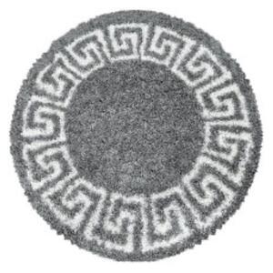 Moderní kusový koberec Hera Shaggy 3301 grey kruh | Šedá Typ: kulatý 80x80 cm