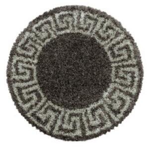 Moderní kusový koberec Hera Shaggy 3301 taupe kruh | Hnědá Typ: kulatý 80x80 cm