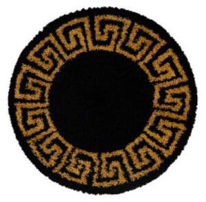 Moderní kusový koberec Hera Shaggy 3301 gold kruh | Černá Typ: kulatý 200x200 cm