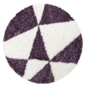 Moderní kusový koberec Tango Shaggy 3101 lila kruh | Vícebarevná Typ: kulatý 120x120 cm