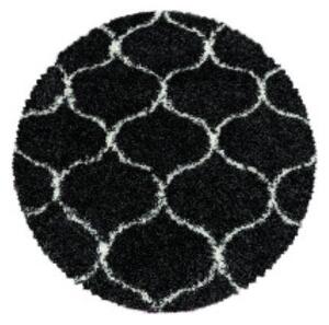 Moderní kusový koberec Salsa Shaggy 3201 anthrazit kruh | Černá Typ: kulatý 200x200 cm