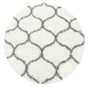 Moderní kusový koberec Salsa Shaggy 3201 cream kruh | Bílá Typ: kulatý 80x80 cm