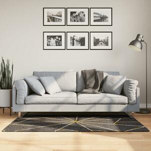 Koberec pratelný černý a zlatý 80 x 150 cm 136615