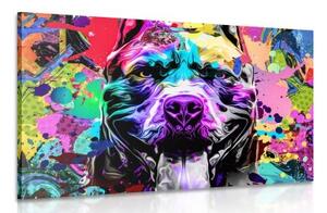 Obraz pestrobarevná ilustrace psa - 120x80 cm