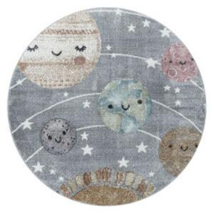 Dětský kusový koberec Funny 2105 grey kruh | Šedá Typ: kulatý 120x120 cm