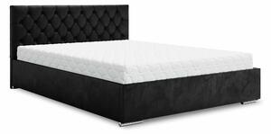 Manželská postel 140 cm Danita (černá) (s roštem a úložným prostorem)