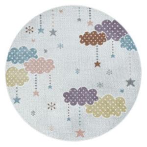 Dětský kusový koberec Lucky 3611 white kruh | Bílá Typ: kulatý 120x120 cm