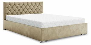 Manželská postel 140 cm Danita (béžová) (s roštem a úložným prostorem)