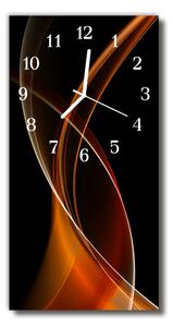 Skleněné hodiny vertikální Umělecké abstrakce hnědé čáry 30x60 cm