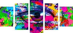 5-dílný obraz lidské oko v pop-art stylu - 100x50 cm