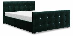 Manželská postel 140 cm Darrin (tmavě zelená) (s roštem a úložným prostorem). 1046874