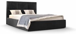 Manželská postel 140 cm Elna (černá) (s roštem a úložným prostorem). 1046895