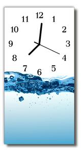 Skleněné hodiny vertikální  Příroda Modrá voda 30x60 cm