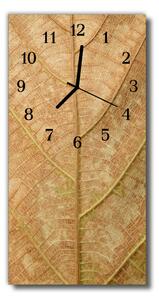 Skleněné hodiny vertikální  Přírodní list béžový 30x60 cm
