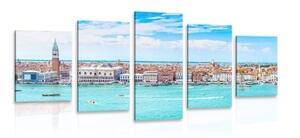 5-dílné obraz pohled na Benátky - 100x50 cm