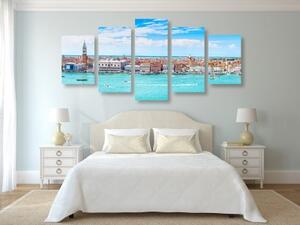5-dílné obraz pohled na Benátky - 100x50 cm