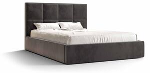 Manželská postel 140 cm Gino (tmavě šedá) (s roštem a úložným prostorem). 1046920