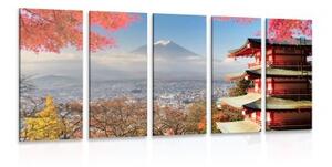 5-dílný obraz podzim v Japonsku - 100x50 cm