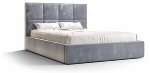 Manželská postel 160 cm Gino (světle modrá) (s roštem a úložným prostorem). 1046930