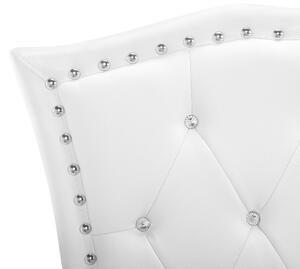 Bílá kožená postel Chesterfield 160x200 cm METZ
