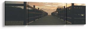 Obraz dřevěného mola nad jezerem (170x50 cm)