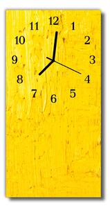 Skleněné hodiny vertikální Umění Abstrakce grafika žlutá 30x60 cm