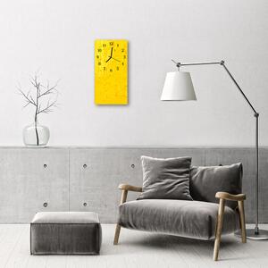 Skleněné hodiny vertikální Umění Abstrakce grafika žlutá 30x60 cm