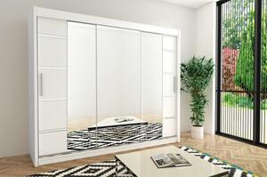 Elegantní šatní skříň se zrcadly a posuvnými dveřmi Vivien 250 v barvě bílá