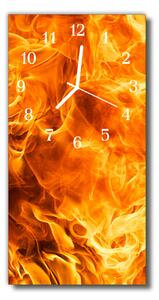 Skleněné hodiny vertikální Ohnivý oheň 30x60 cm