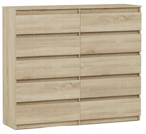 Komoda 160 cm 10 zásuvek skíka FRAMIRE R-160-S10 sonoma