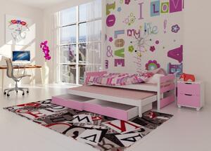 Dětská postel s přistýlkou Midia - růžová