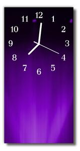 Skleněné hodiny vertikální  Umělecký vzor fialový 30x60 cm