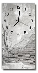 Skleněné hodiny vertikální Šedá stěna 30x60 cm