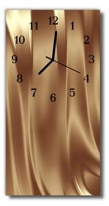 Skleněné hodiny vertikální Kovová grafika zlatá 30x60 cm