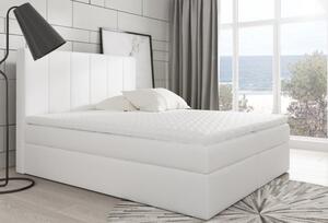 Velká čalouněná postel Daria bílá eko kůže 200 + Topper zdarma