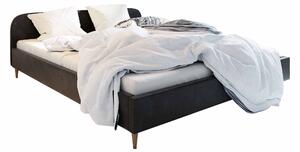 Manželská postel 140 cm Lon (černá) (bez roštu a úložného prostoru). Vlastní profesionální přeprava až k Vám domů 1047032
