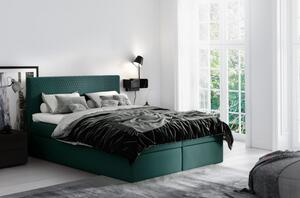 Moderní čalouněná postel s úložným prostorem Alessio zelené 160 + topper zdarma