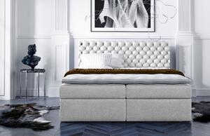 Stylová kontinentální postel Giulio smetanové 200 x 200 + topper zdarma