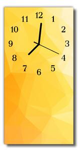 Skleněné hodiny vertikální  Umělecký vzor žlutý 30x60 cm