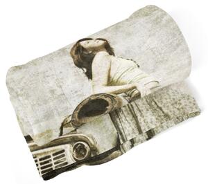 IMPAR Fleecová deka Žena u auta 150x120 cm (Rozměr : 200 x 140 cm)